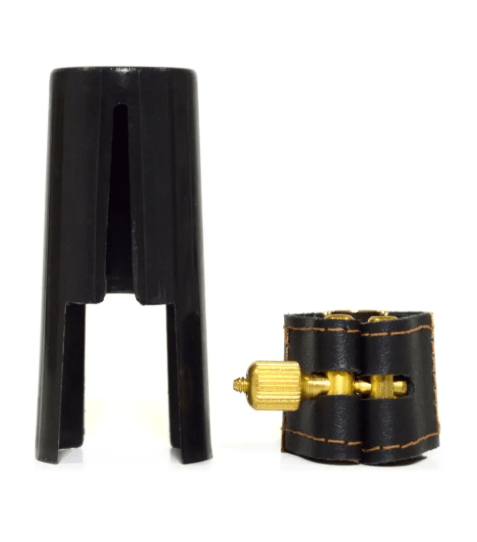 Abraçadeira Free Sax de Couro para Boquilha de Massa Sax Alto 