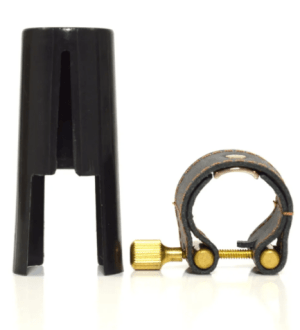 Abraçadeira Free Sax de Couro para Boquilha de Massa Sax Barítono 