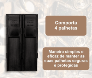Porta Palhetas Sax Alto/Sax Soprano/Clarineta Para 4 Palhetas Preto Reed D'Addario
