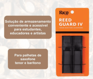 Porta Palhetas Sax Tenor/Sax Barítono/Clarone Para 4 Palhetas Preto D'Addario
