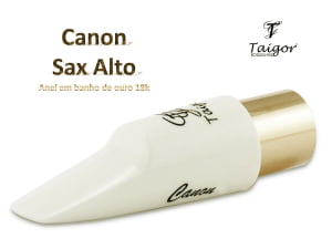 Boquilha Taigor Sax Alto Canon Evolution Branca S/ Abraçadeira